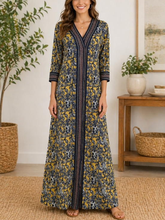 Soft Surroundings Dresses & Skirts - Soft Surroundings Floral Print Maxi Dress – Size Medium
